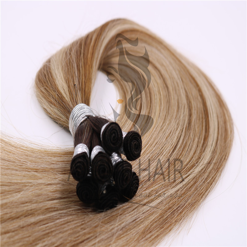 Best hand tied weft hair extensions on short hair 