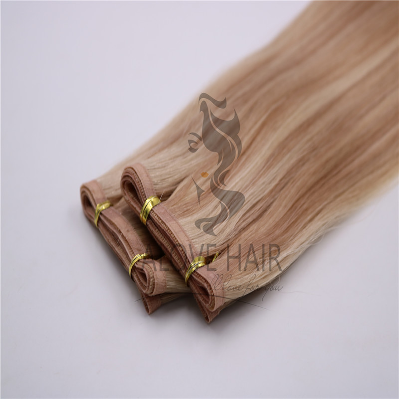 Best quality indian hair flat weft hair extensions 