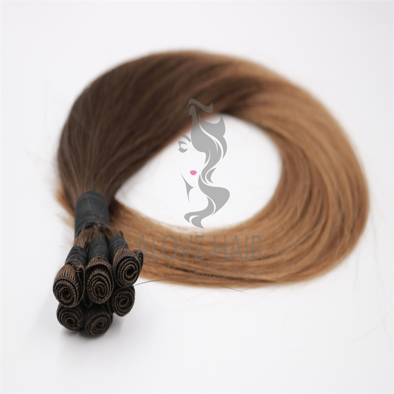 Best quality ombre color hand tied hair extensions for handtied educator