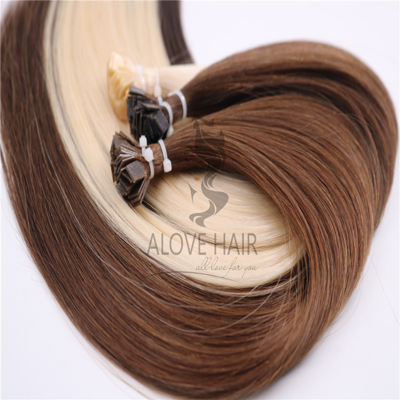 Best russian different color flat tip human hair extensions