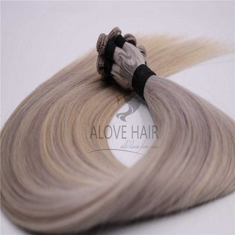 Wholesale blend hand tied hair extensions