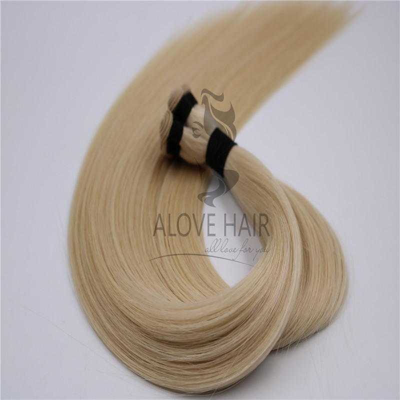 Blonde hand tied wefts