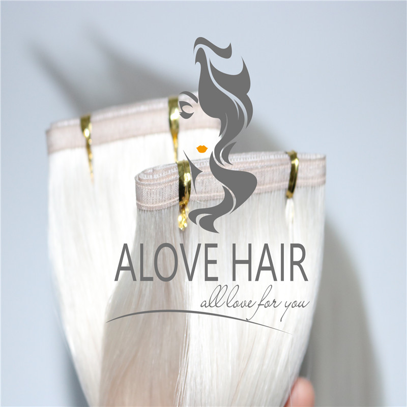 China Ash blonde #60A flat weft extensions vendor 