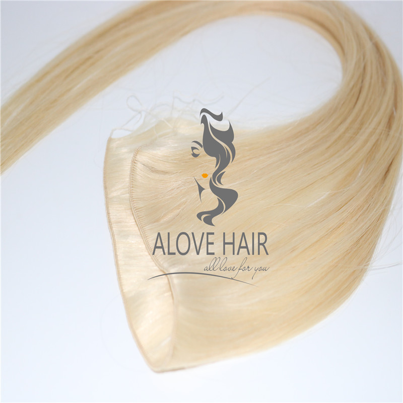 Thin knot blode color hand tied extension wefts vendor in China