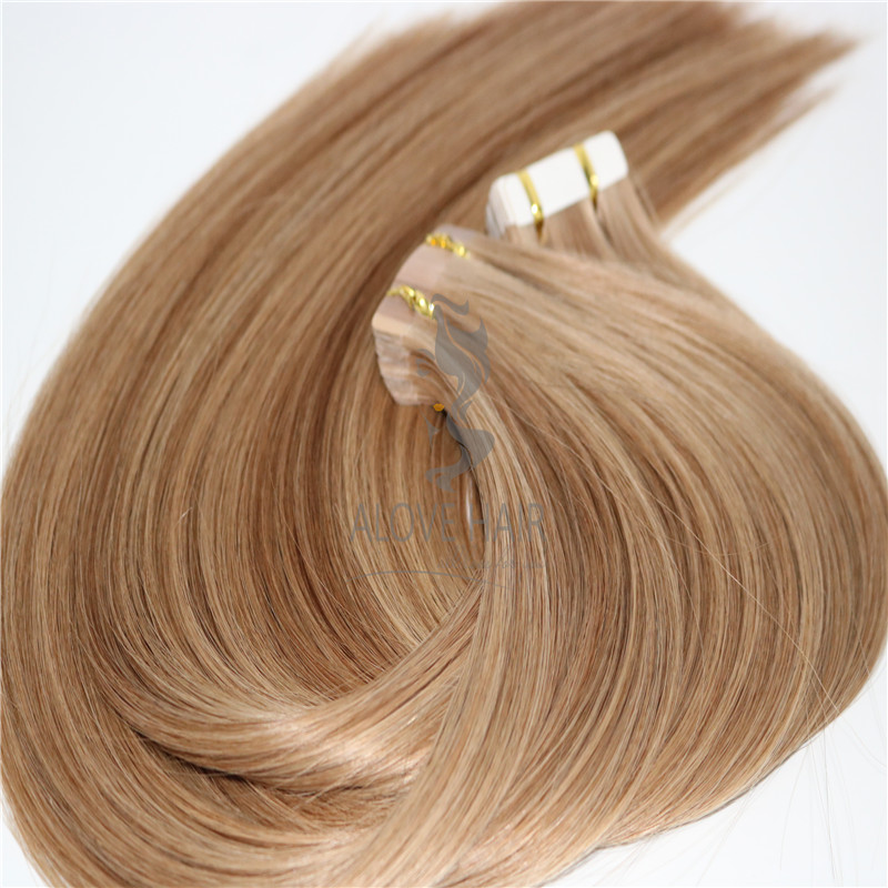 Cuticle intact remy affordable tape in extensions for thin hair 