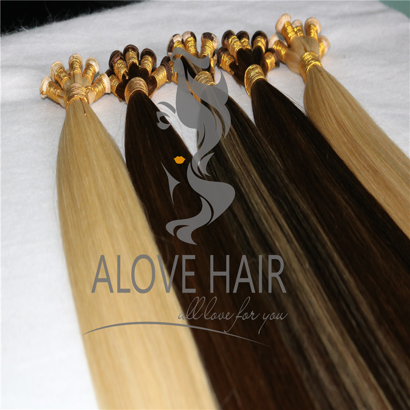 Cuticle intact remy hand tied weft hair extensions Melbourne