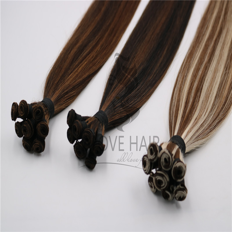 Different color hand tied extension