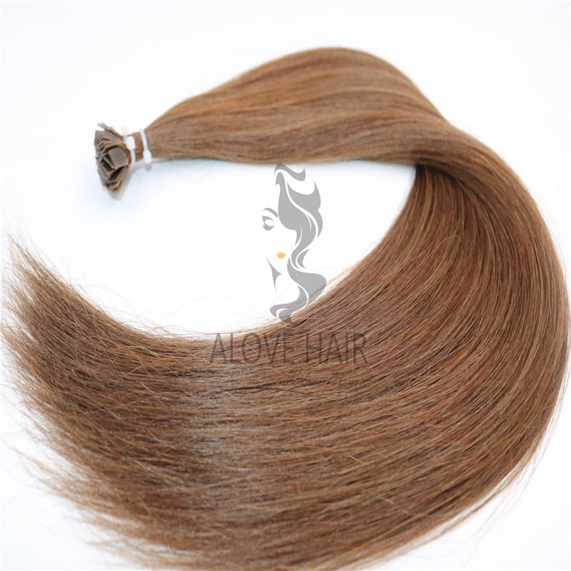 Double drawn russian mongolian flat tip keratin hair extensions