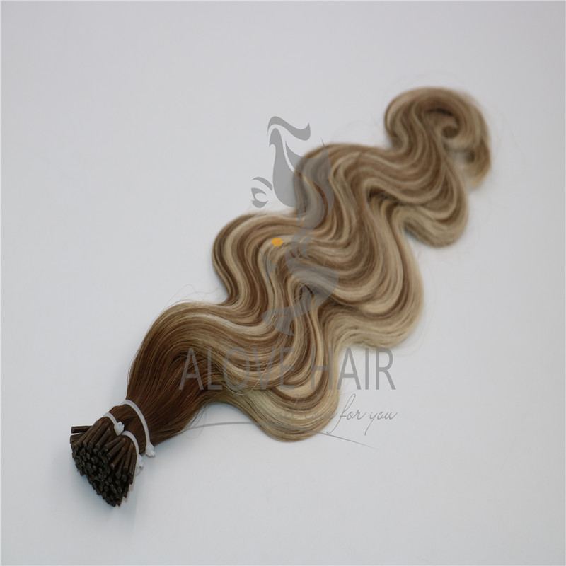 Full cuticle wavy i tip hair extensions vendor in China 