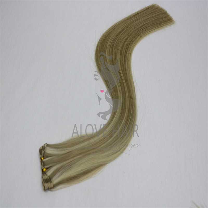 High quality cuticle intact remy piano color hand tied hair extensions 