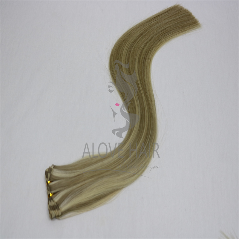 High quality cuticle intact remy piano color hand tied hair extensions