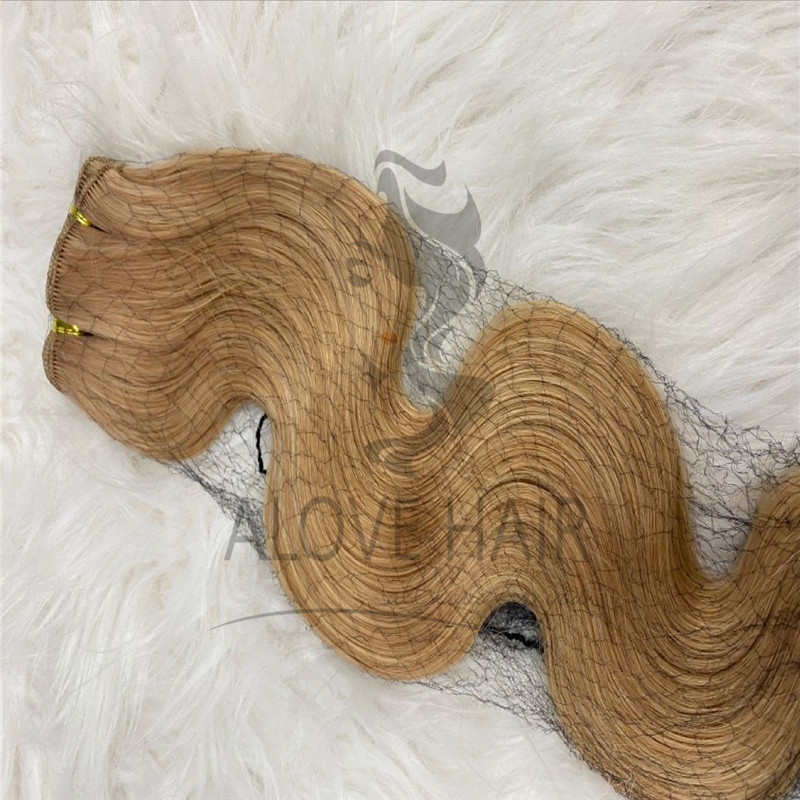 High quality mix color wavy hand tied wefts
