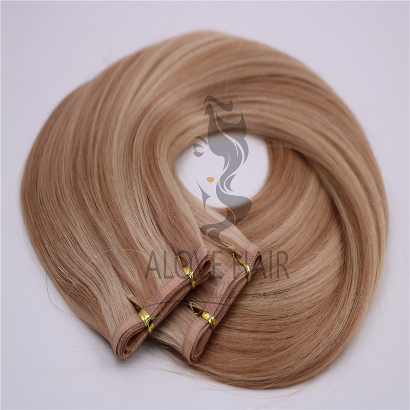 High quality piano color flat weft hair extensions 