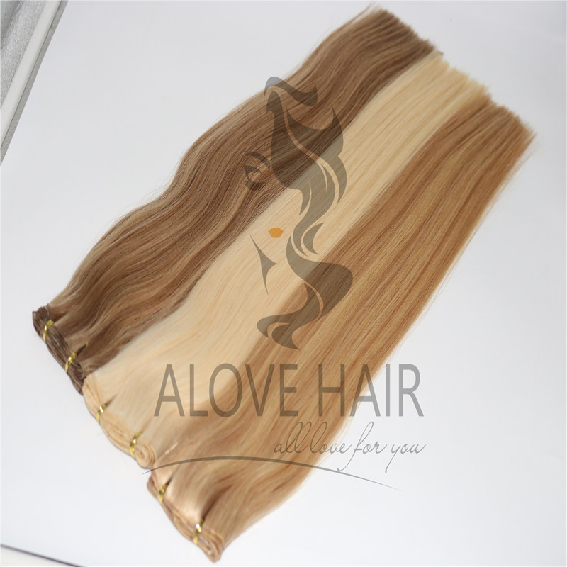 High quality remy hand tied extensions for hairdresser