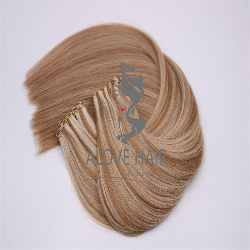 High quality single donor piano color hand tied hair extensions 