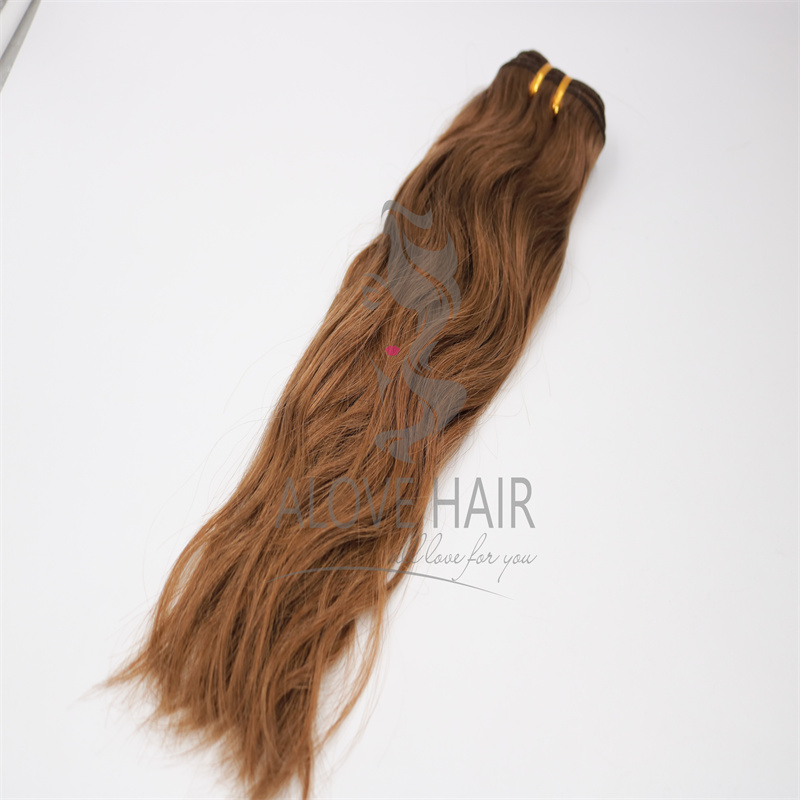 Natural wave full cuticle virgin hair hand tied hair extensions