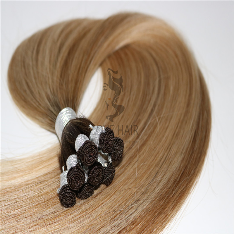 Russian Mongolian hand tied hair wefts wholesale 