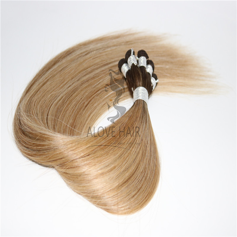 Russian Mongolian hand tied hair wefts wholesale 