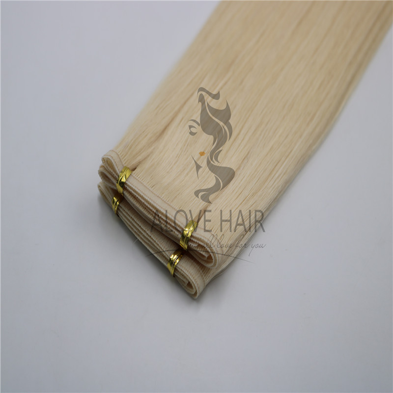 Silicone free blonde color flat weft florida