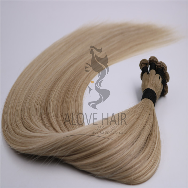 Silicone free cuticle intact remy hand tied extensions