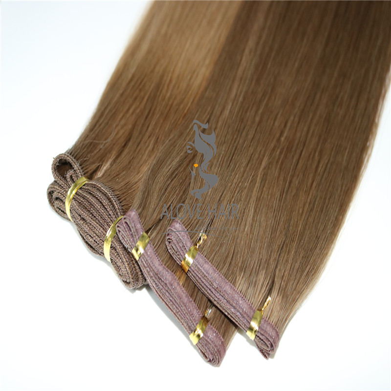 Slavic hair flat track weft hair extensions manufacturer in China 