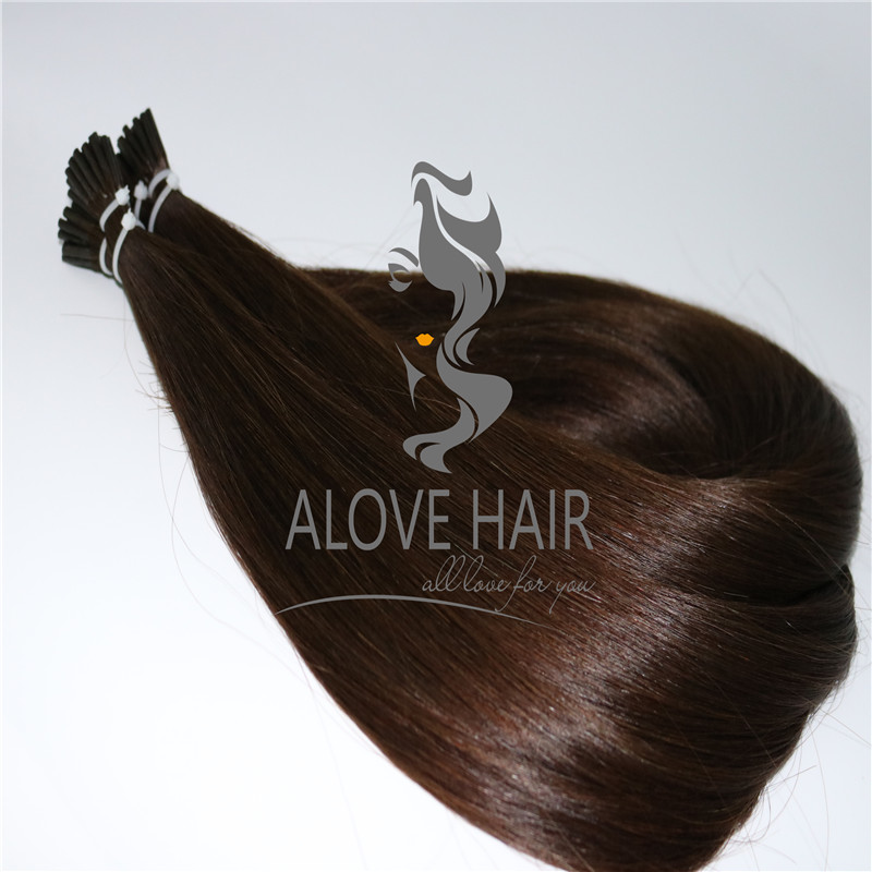 Wholesale double drawn i tip human hair extensions