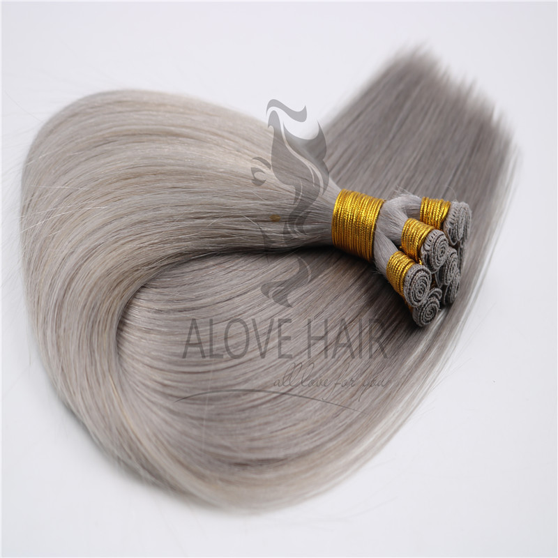 Wholesale grey color hand tied hair extensions Spokane WA