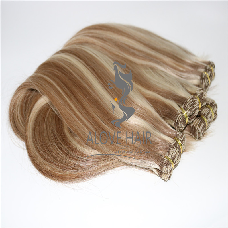 Wholesale full cuticle hand tied hair extensions
