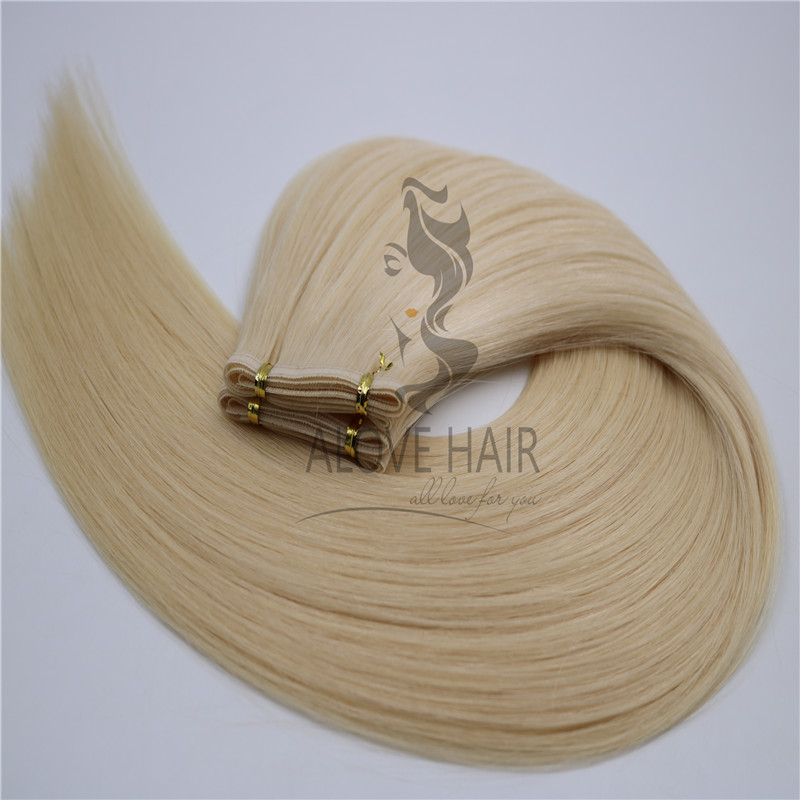 Wholesale high quality cuticle intact remy flat weft hair extensions