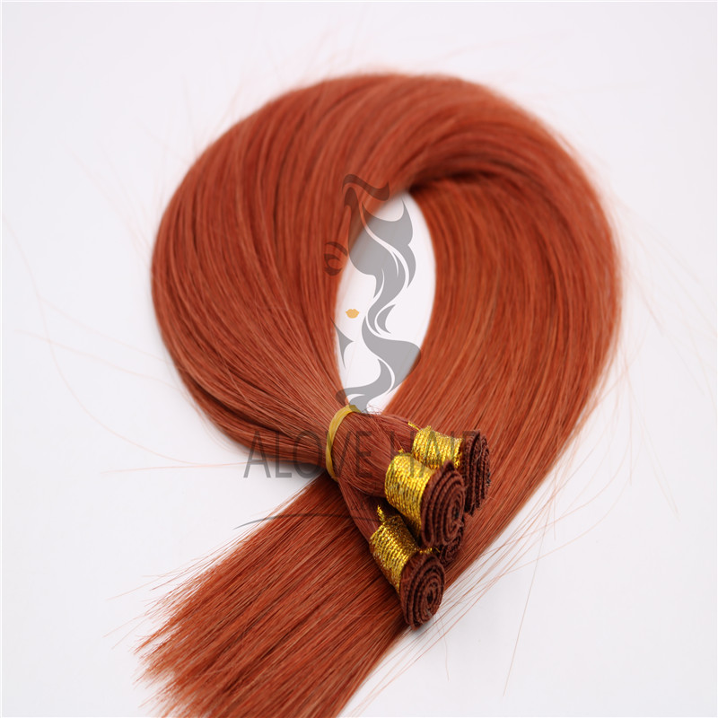 Wholesale indian temple hair hand tied hair extensions 