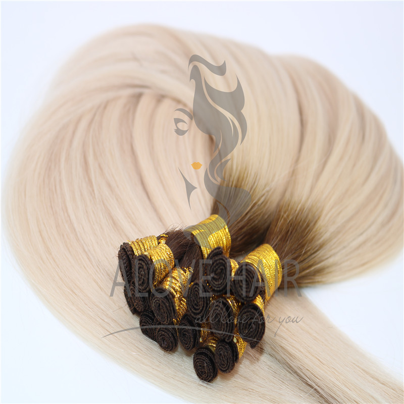 Wholesale no silicone ombre remy hand tied weft 