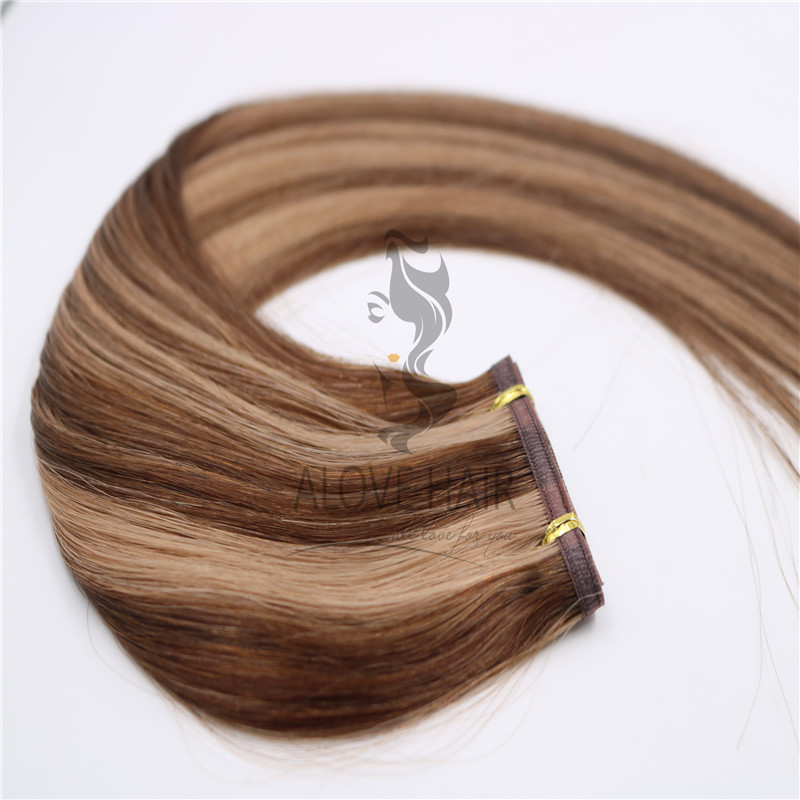 Wholesale silicone free piano color flat wefts