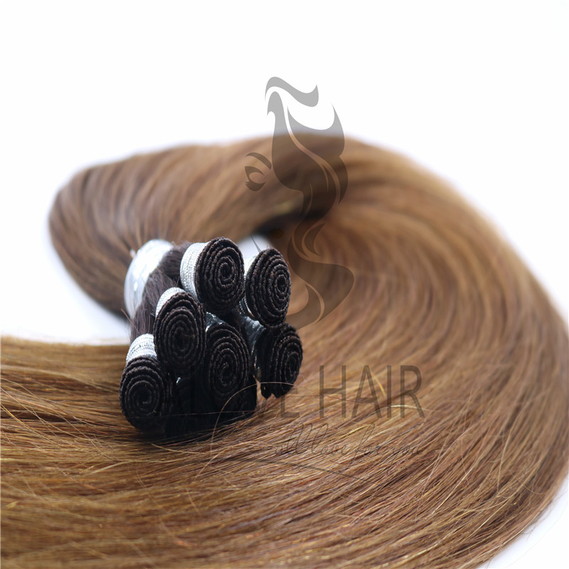 Wholesale solid color hand tied hair extensions 