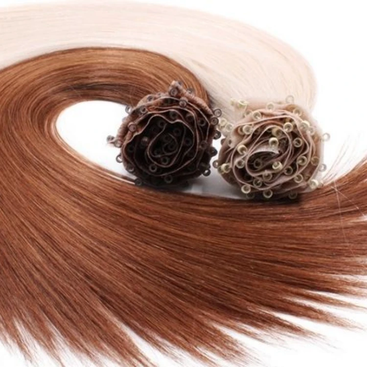 Beaded flat weft hair extensions