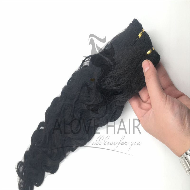 Best remy wavy hand tied hair extensions 