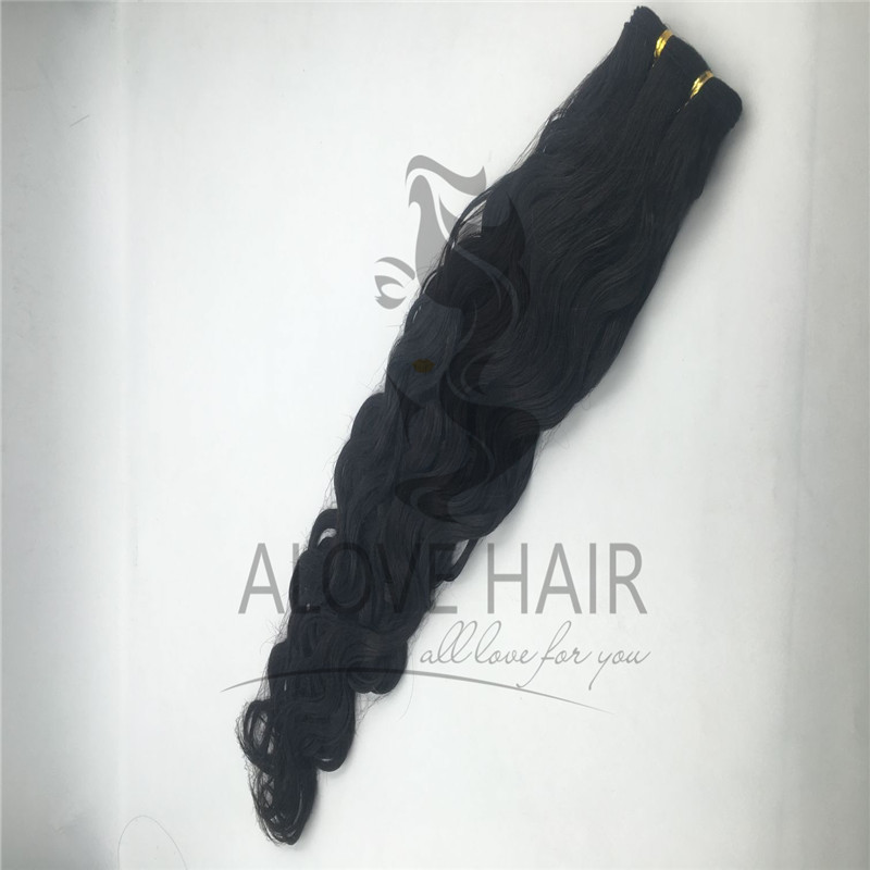 Best remy wavy hand tied hair extensions 