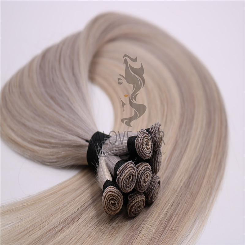 Wholesale blend hand tied hair extensions