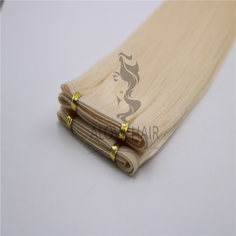Silicone free blonde color flat weft florida