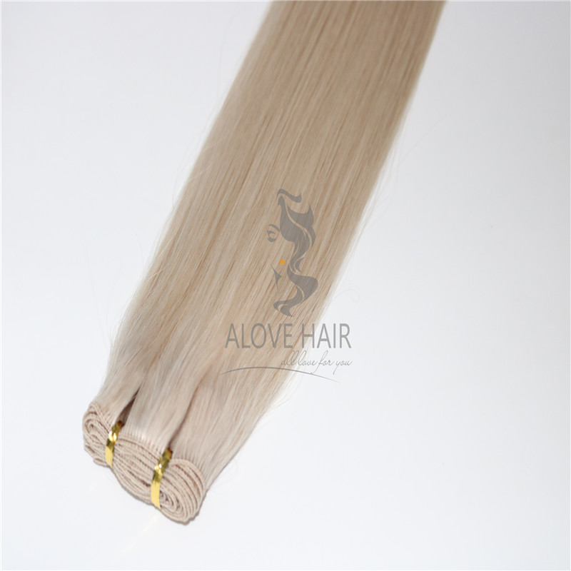 Slavic hair hand tied hair extensions manufacturer in China 