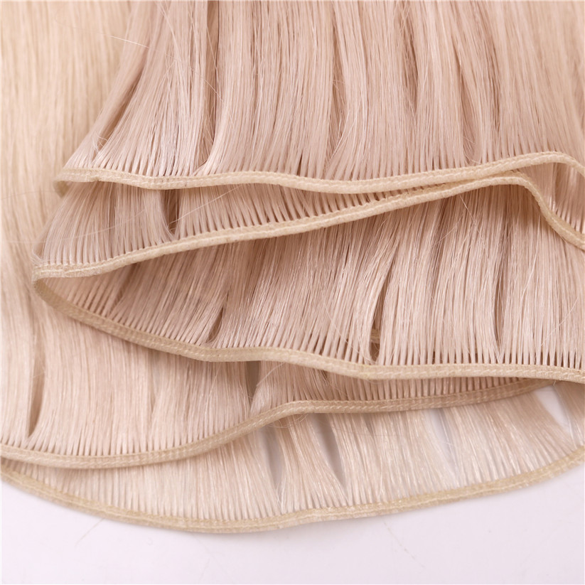 Ash blonde western european genius wefts for hair stylists