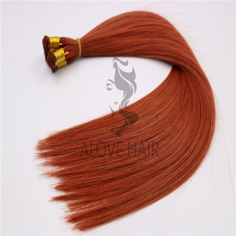 Wholesale indian temple hair hand tied hair extensions 