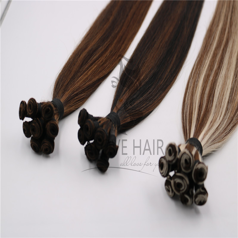 Different color hand tied extension