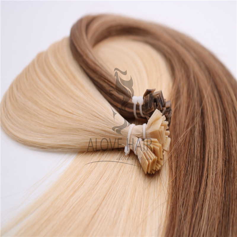 High quality cuticle intact flat tips hair extensions for Italy hair salon 