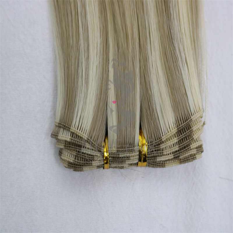 High quality cuticle intact remy piano color hand tied hair extensions