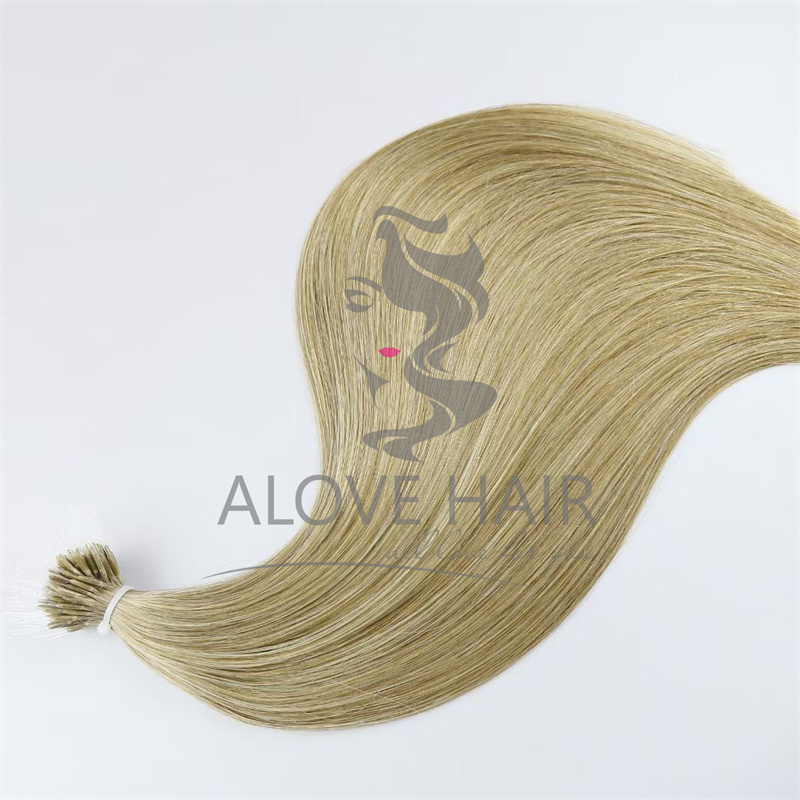 Russian Mongolian double drawn cuticle intact remy plastic nano ring hair extensions