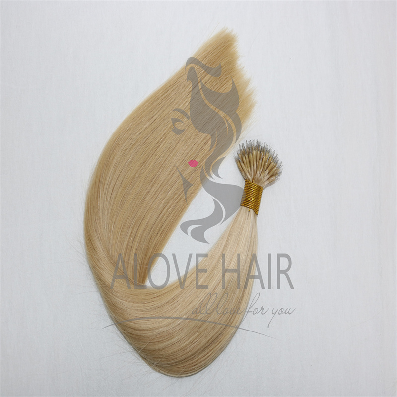 wholesale best quality cuticle intact remy 18/22 nano ring hair extensions