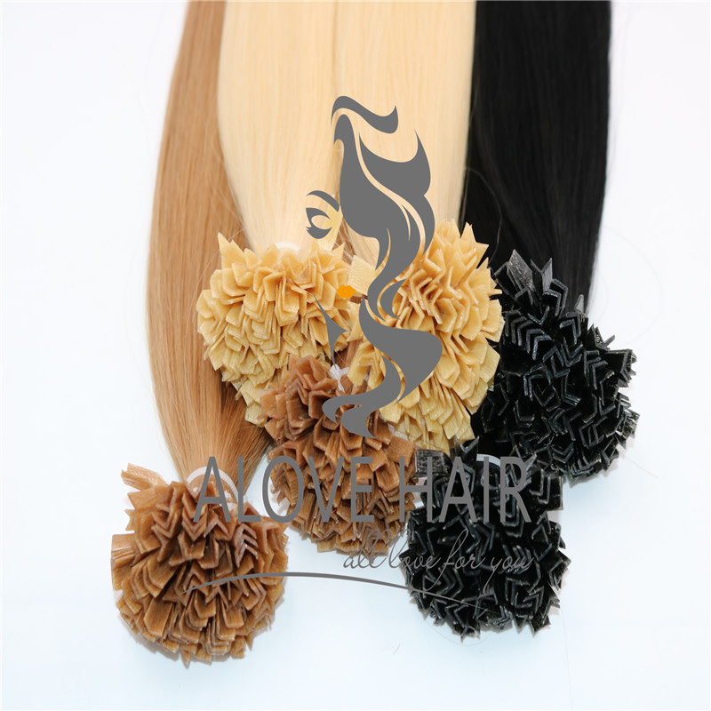 Wholesale different color pre-bonded keratin v tip hair extensions