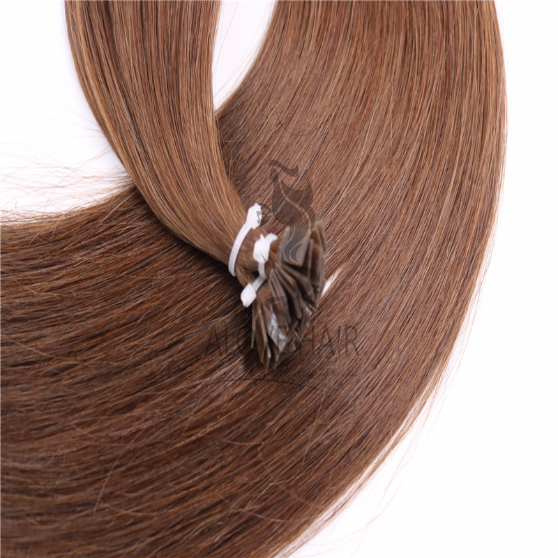 Double drawn russian mongolian flat tip keratin hair extensions