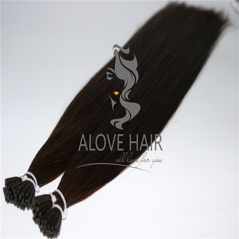 Wholesale double drawn i tip human hair extensions