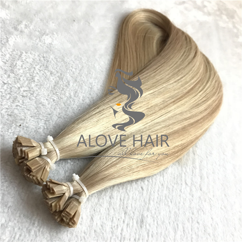 Wholesale cuticle intact flat tip hair extensions 